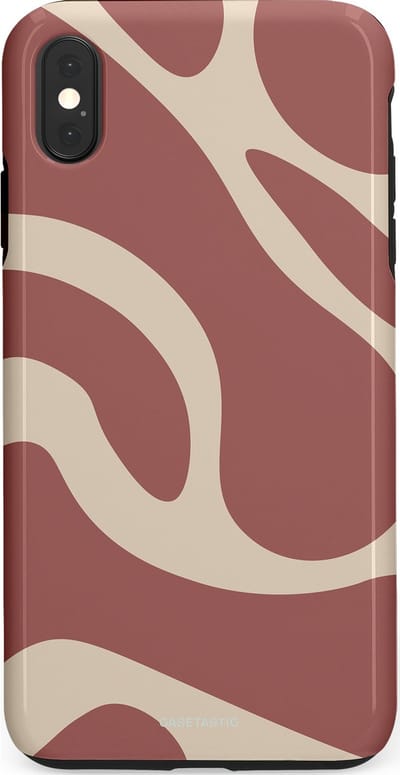 Casetastic Hoesje Geschikt voor Apple iPhone Xs Max - Stijlvolle Beschermende Duo-layer Case - Terracotta Mediterranee Golven