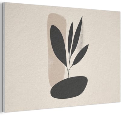 Akoestisch wandpaneel 60x40 cm - Vilt schilderij Plant - Beige - Japandi - Akoestische panelen - Geluidsdempende wanddecoratie - Geluidsisolatie woonkamer - Muurdecoratie geluidspanelen