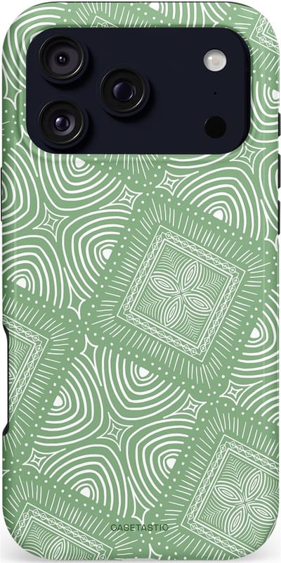 Casetastic hoesje geschikt voor Apple iPhone 17 Pro Max - MagSafe - Dubbellaagse bescherming - Groene Mandala - Fashion Case - Saliegroen