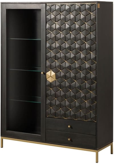MASSIVMOEBEL24.DE mango highboard grijs massief hout 120x40x165 cm geolied gemonteerd DIAMOND volledig massief #117