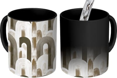 Magische Mok - Foto op Warmte Mokken - Koffiemok - Abstract - Patroon - Bogen - Magic Mok - Beker - 350 ML - Theemok