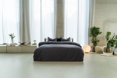 Kayori Saya Dekbedovertrek Katoensatijn - 200x200-220 + 2 slopen - Tweepersoons - Biologisch Katoen - Antracite