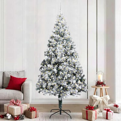 vidaXL Kunstkerstboom Wit 240 cm PVC en Staal en Kunststof