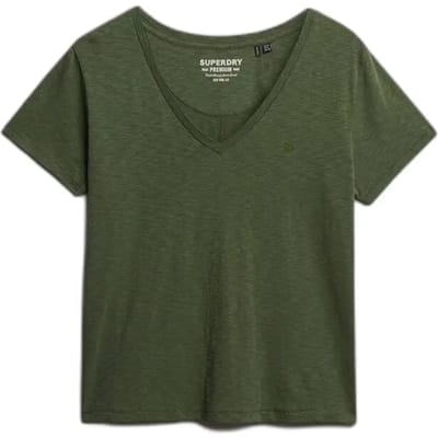 Superdry - Studios Slub T-shirt met Borduursel - Dames - T-shirts