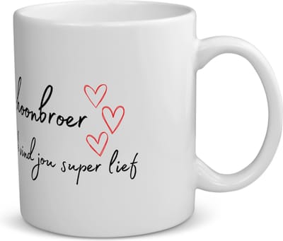 Akyol - schoonbroer ik vind jou super lief koffiemok - theemok - Broer - de liefste schoonbroer - verjaardag - cadeautje voor broer - broer artikelen - kado - geschenk - 350 ML inhoud