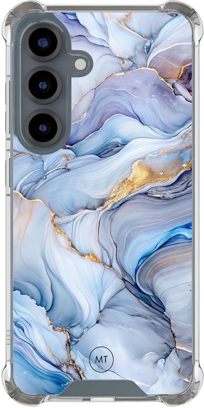Hoesje (shockproof) geschikt voor Samsung Galaxy S25 - Lavender dream - Extra sterke case - TPU/polycarbonaat - Marmer - Paars, Transparant
