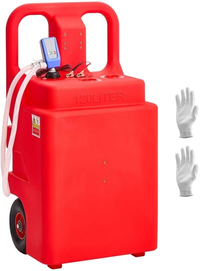 Brandstofwagen - Mobiele brandstoftank - Capaciteit 121 l - Elektrische pomp 9,46 l/min - Slang 1,2 m - Vulpistool met automatische stop - Voor diesel en benzine - Rood