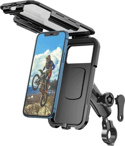 Telefoonhouder Fiets Waterdicht - Telefoonhouder Scooter en Kinderwagen - Fiets Telefoonhouder Universeel Met Kliksysteem - Large