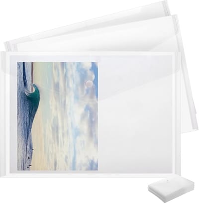 Dailygoods- Documentenmap 100 stuks - A4 Transparant - Plastic Portefeuille - Doorzichtig - Snelopen-knop - Lichtgewicht kunststof - Documentenhoes