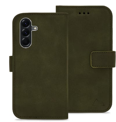 My Style Telefoonhoesje geschikt voor Samsung Galaxy A57 Hoesje | My Style Flex Wallet Bookcase Portemonnee | Pasjeshouder voor 3 Pasjes | Telefoonhoesje voor Pinpas / OV Kaart / Rijbewijs - Forest Green | Groen