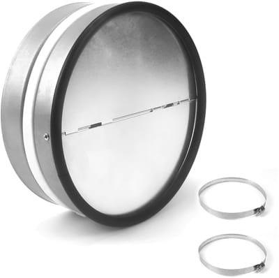 JHUBERS- Inschuifklep DN 150 mm - Terugslagklep Verzinkt Staal - Afdichtrubber - Luchtafvoer - Slangklemmen - Afmetingen 15 x 15 x 5,8 cm