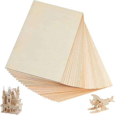 24 Stuks Houten Panelen 300 x 200 x 2 mm voor Creatieve Projecten, Laserwerk, Modelbouw en Schilderkunst