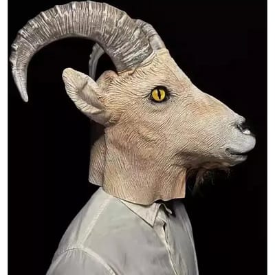Bruin Baard Antilope Latex Masker One size fits all adults bruin