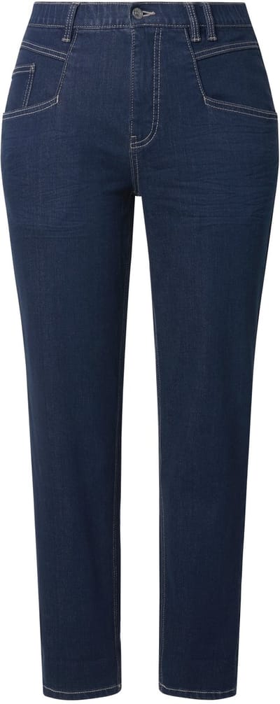Laurasøn - Dames - Wortel-jeans wijde pasvorm 5-pocket model - Donkerblauw denim - Maat 42