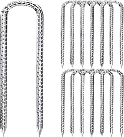 Grondankers - Haringen Palen - Buiten Bevestigen - Verzinkt Staal - 30cm Lengte - Zilver