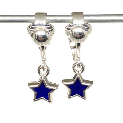 Clip Oorbellen Kinderen - Oorclips - Ster - Donkerblauw - Hangoorbellen - MNQ bijoux