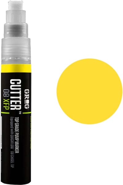 Grog Cutter 08 XFP - Verfstift - Beitelpunt van 8 mm - hooggepigmenteerde verf op alcoholbasis - Flash Yellow