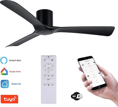 Plafondventilator Storm - Super stil - Hoge kwaliteit - Ventilator 2026 - WIFI - TUYA app - Ø 132 cm - zwart