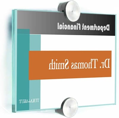 Deurbord Acryl - Infobordje Kantoor - Kamer Aanduiding - Roestvrijstalen Klem - A5 210x148mm - Transparant