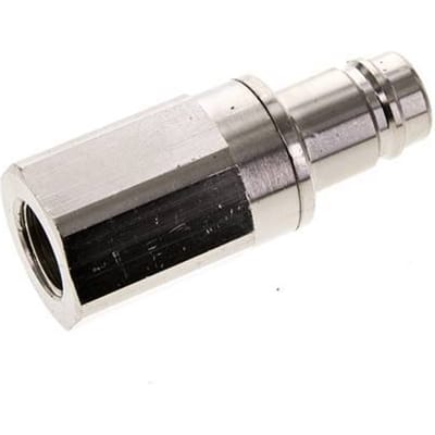 Vernikkeld Messing DN 15 Luchtkoppeling Insteeknippel G 1/2 inch Binnendraad Double Shut-Off - CLP15-F-BN-SV-P-012