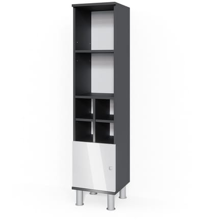 Vicco Fynn Halfhoge kast – 30 x 130.6 cm kleine deur Wit Hoogglans