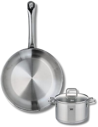 Set van 1 Koekenpan 24 cm en 1 braadpan 12 cm Elo Profi Citrin