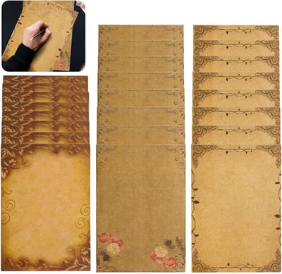 Vintage briefpapier set met 72 schrijfblaadjes voor brieven, uitnodigingen en speciale gelegenheden zoals verjaardagen en feesten
