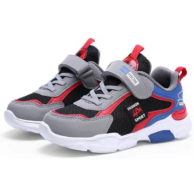Kindersneakers Kinderen Casual Sportschoenen voor Jongens Ademend Zomer Mesh Kinderen Klittenband Studenten Meisjes School Hardloopschoenen 36 rood