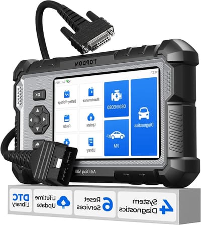 OBD2 Codelezer Scanner - Diagnostische Tool Auto - Auto Onderhoud - 6 Reset Services - 5 Inch Scherm - Zwart