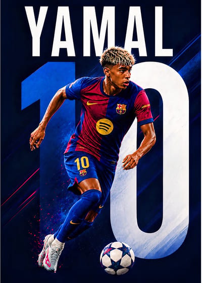 Lamine Yamal - Poster - 43 x 61 cm - Goal Collection - Bekende Voetballer - Geschikt om in te lijsten - Voetbal Posters