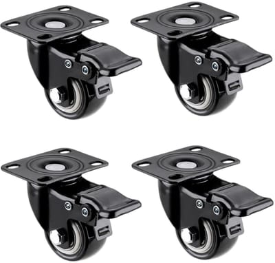 4 stukken meubels castors - zware belasting met remmen - meubels met rem - zware duty wielen - transportwielen voor pallet meubels