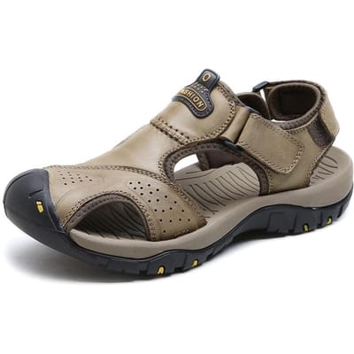 Zomer Nieuwe Outdoor Herensandalen Ademend Casual Schoenen Rundleer Mode Pomp Strand Schoenen 46 gray