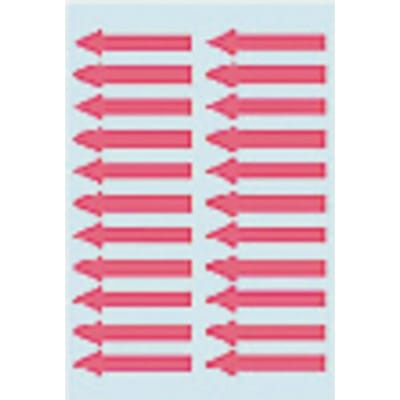 Arrow labels luminous red 38x7mm 88 pcs. - Red - 84 x 120 mm - 4 sheets