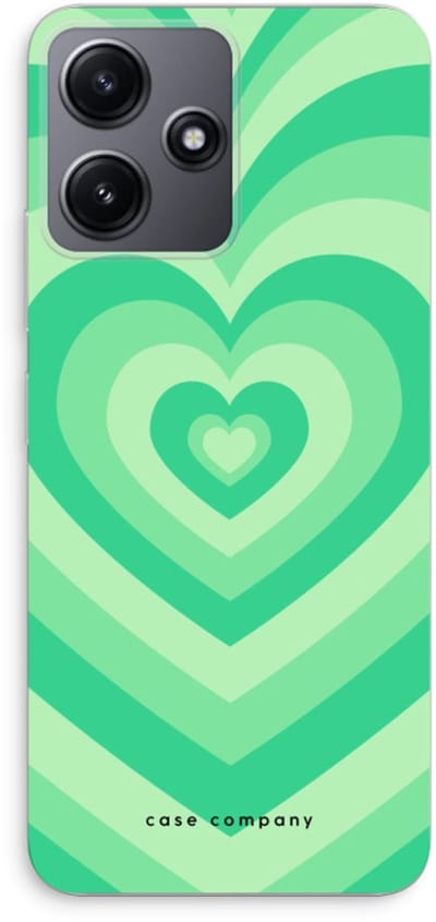 Case Company® - Hoesje geschikt voor Xiaomi Redmi 12 hoesje - Hart Groen - Soft Cover Telefoonhoesje - Bescherming aan alle Kanten en Schermrand