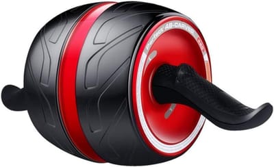Buikspierroller - Fitnesswiel - Thuis trainen - Met terugrolhulp - Tot 180 kg - Zwart
