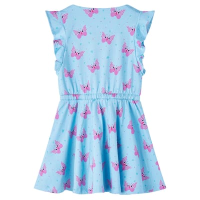vidaXL - Kinderjurk - met - knopen - zonder - mouwen - 116 - blauw