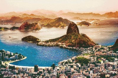 MyHobby Borduurpakket – Rio de Janeiro 60×40 cm - Aida borduurstof 5,5 kruisjes/cm (14 count) - Telpatroon - Borduurgaren - Borduurnaald - Handleiding - Voor Beginners & Gevorderden - Complete borduurset