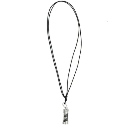 Behave - Leren ketting met zwart zilverkleur hanger - Minimal look