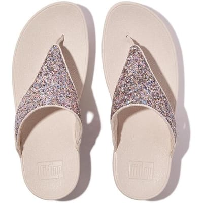 FitFlop Lulu Multi-Tonal Glitter Toe-Post Sandals Vrouwen - Nude Rose Mix