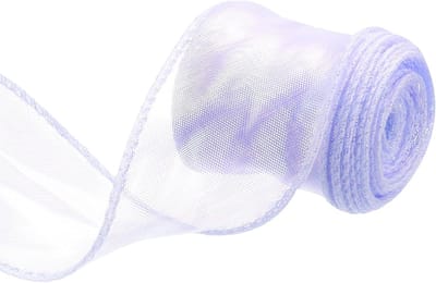Lint, glinsterend, doorschijnend, 40 mm x 3 m, glinsterend organza lint, glinsterende chiffonlinten, kameleon, regenboogkleur, voor decoratie, geschenkverpakkingen, lichtpaars