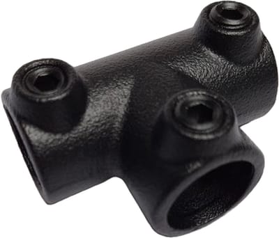ABsteigerhout - Buiskoppeling Zwart - Lang T-stuk - Ø 26,9mm - Matzwart gecoat - Koppeling - Steigerbuis