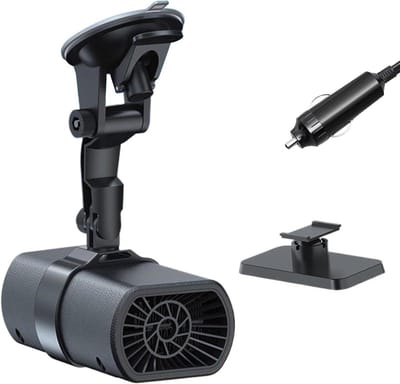 Auto Verwarming Ontdooier - Ventilator Voorruit - Winterse Ritten - 2-in-1 Functie - 12 Volt - Zwart