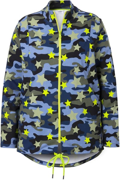 Angel of Style - Dames - Sweatvest camouflage met sterren lange mouwen - Rietgroen - Maat 44
