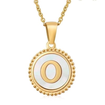 Aramat Jewels - Rvs sieraden -ketting met initiaal en schelp -letter C | |1,5mm | Staal | Volwassenen | Verkleurd niet