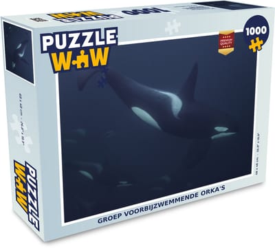 Puzzel Groep voorbijzwemmende orka's - Legpuzzel - Puzzel 1000 stukjes volwassenen