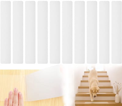 Transparante antislip strips - 10 stuks - Anti slip trap strip - 81 x 15 cm - Antislip Tape - Grip Trap Stickers - Veiligheidsstrips - Zelfklevende - Antislip ondertapijt - Voor trappen en vloeren - Sterke grip - Voor kinderen, ouderen en huisdieren