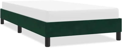 Bedframe - Slaapmeubel - Rustgevende Slaap - Fluwelen Bekleding - 90 x 210 cm - Donkergroen