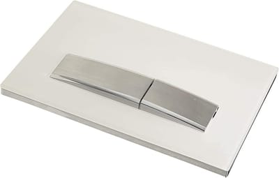 Drukplaat Toilet Dubbele Spoeling Wit / Geborsteld Chroom voor Inbouwreservoir