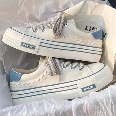 Verkoper Dames Outdoor Platform Canvas Schoenen Hoogteverhogende Chunky Sneakers Jonge Meisjes Outdoor Training Dames Casual Schoenen 35 gray
