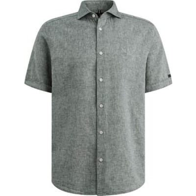 Overhemd Korte Mouw Vanguard Short Sleeve Overhemd Linnen Blend Lichtblauw